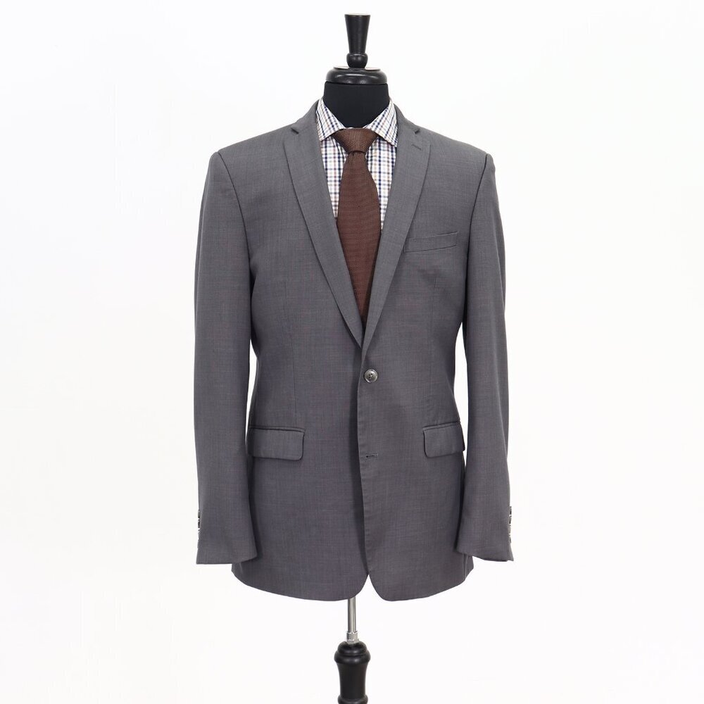 Bar III 44L Gray Solid 2-Button Sport Coat Blazer Jacket W003